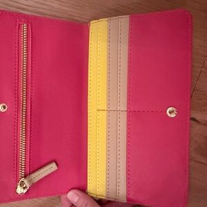 Steve Madden Pink & Cream Clutch Wallet